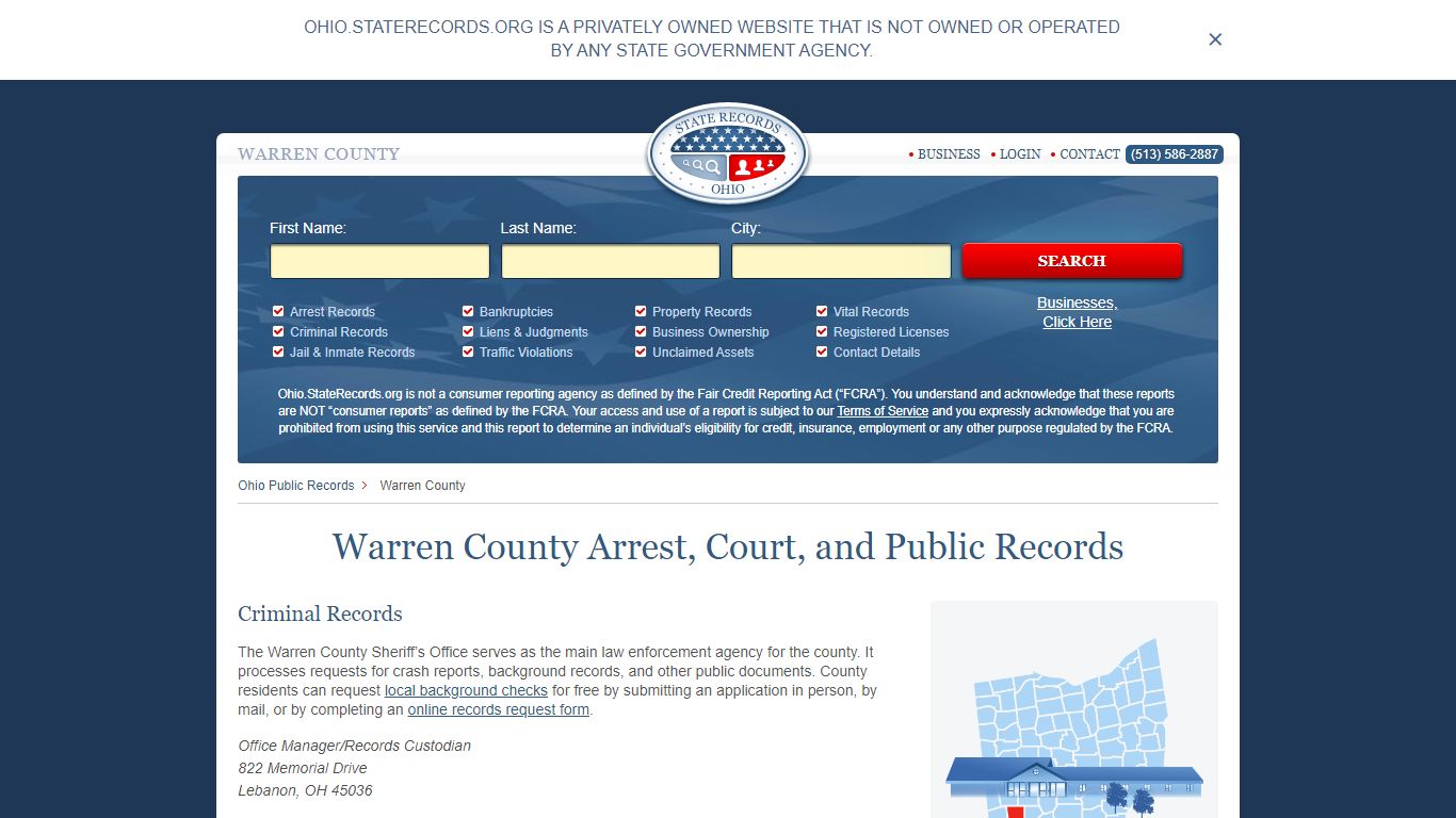 Warren County Arrest, Court, and Public Records