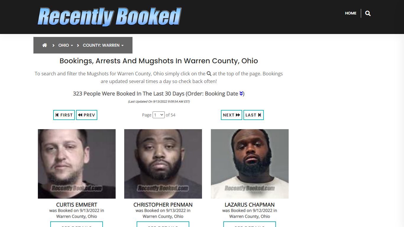 Recent bookings, Arrests, Mugshots in Warren County, Ohio - Recently Booked